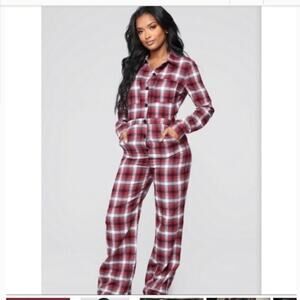 Emory Park Plaid Lounge Pajama Jumpsuit